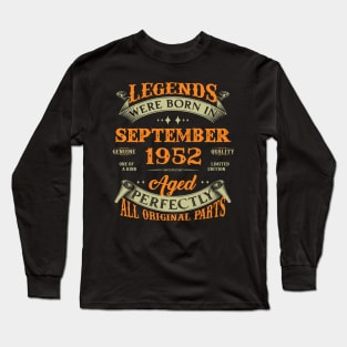 71st Birthday Gift Legends Born In September 1952 71 Years Old Long Sleeve T-Shirt
